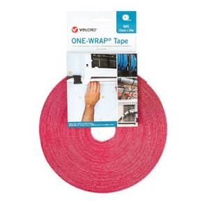 Cinta Velcro OneWrap roja 1.3cmx25m
