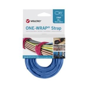 Kit 25 straps Velcro OneWrap azul 20x330mm